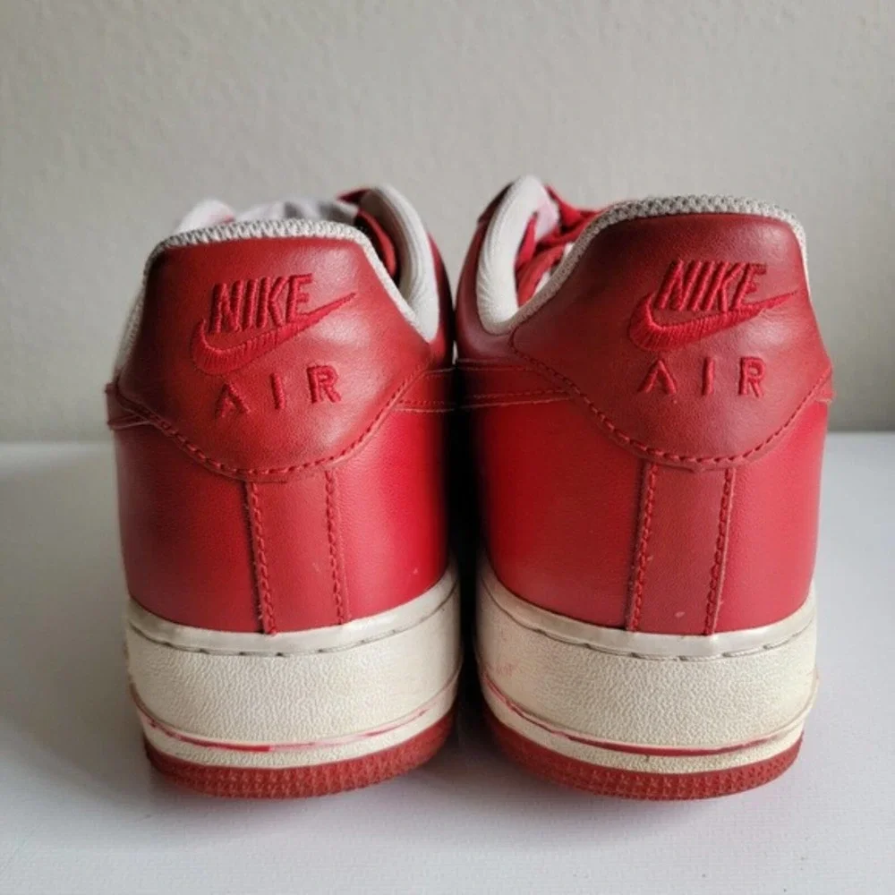 Nike Air Force 1 One 82 Low Men's Shoes Size 10‎ White/Red 315122-661 Lace-Up